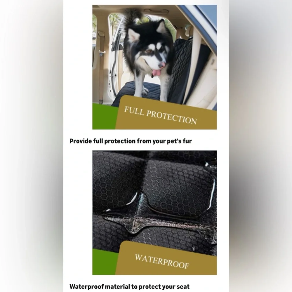 Waterproof Nonslip Black Quilted Dog Car Seat Cover. Fits Most Cars, Trucks SUVs - Picture 4 of 5